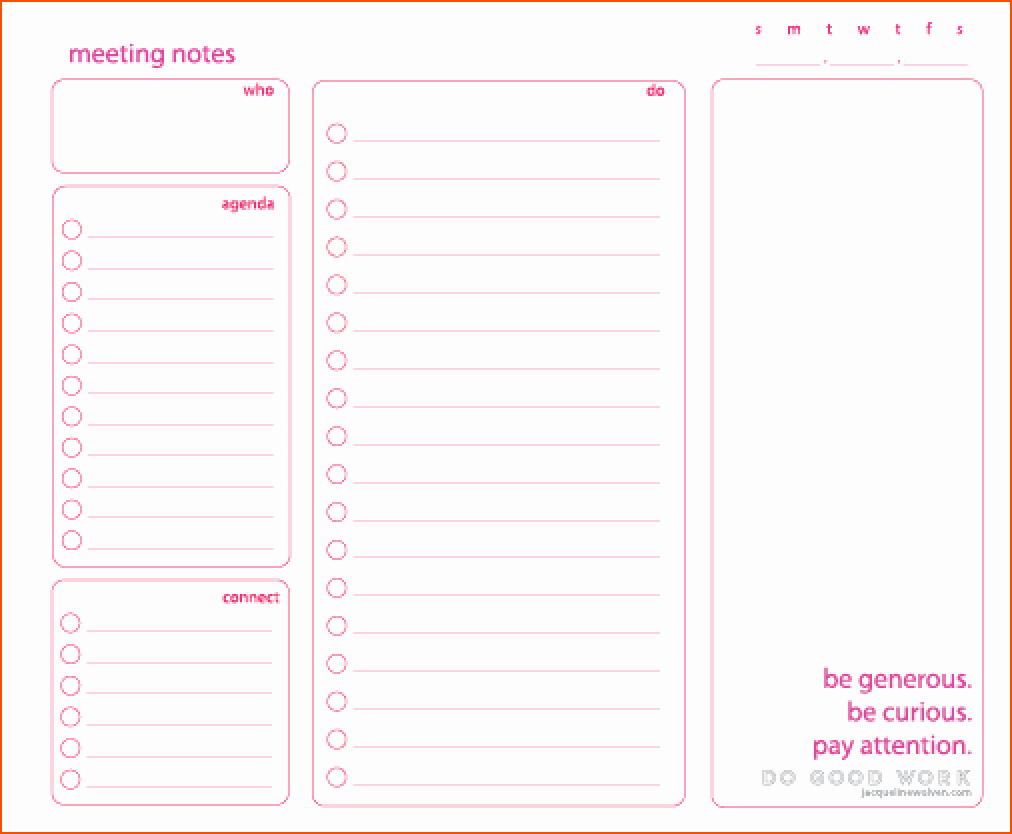 8 Meeting Note Template Bookletemplate