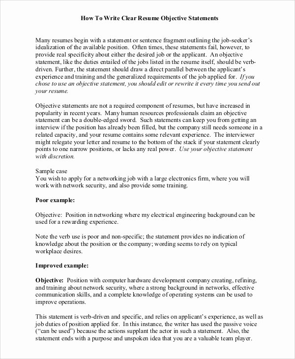 objective statement resume