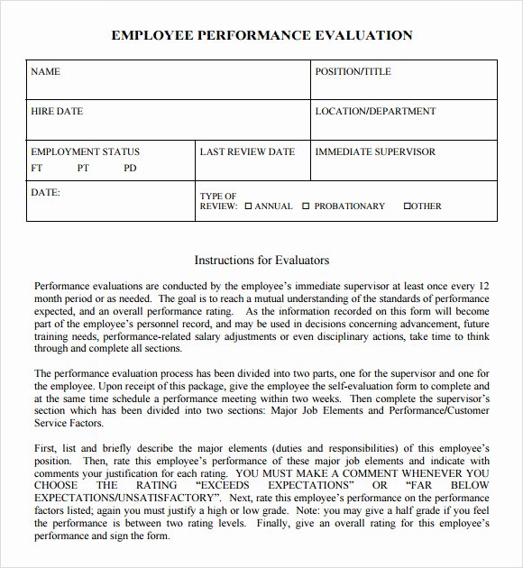 8 Performance Evaluation Samples Templates Examples