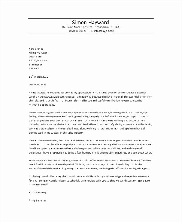 8 Professional Cover Letter Samples