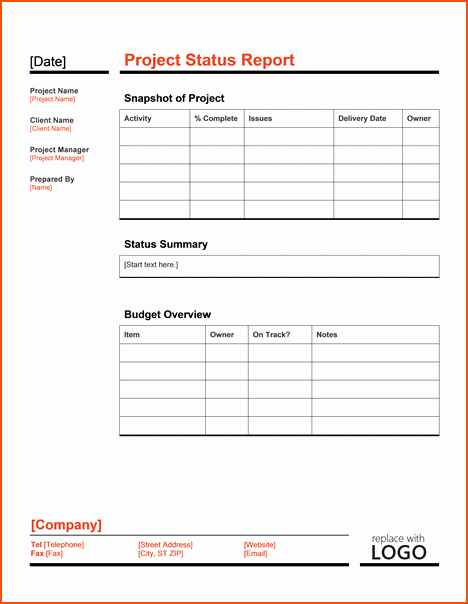 8 Project Status Template Bookletemplate