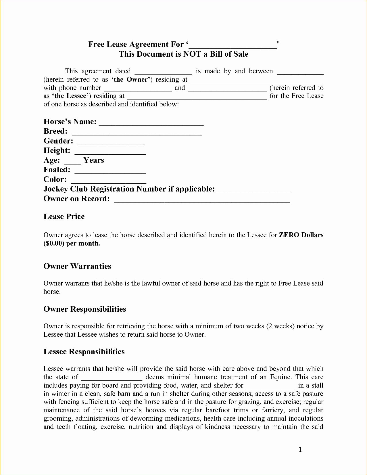 8 Rent to Own Contract Template