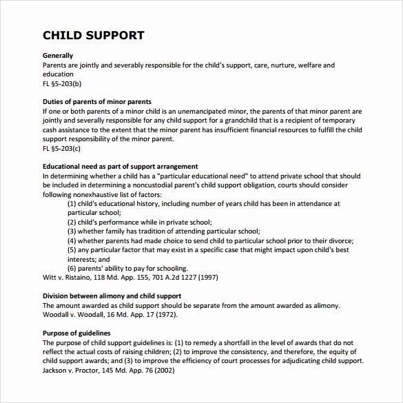 8 Sample Child Support Agreements