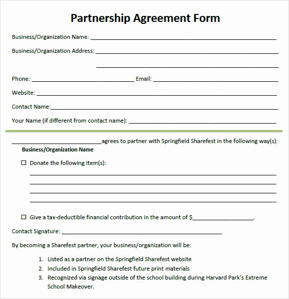 8 Sample Partnership Agreements