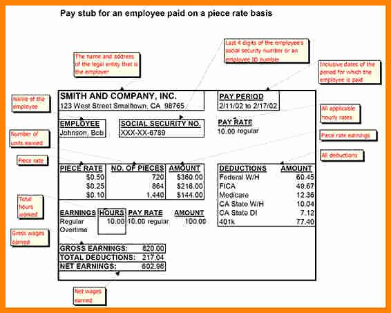 8 Sample Pay Stub with Deductions