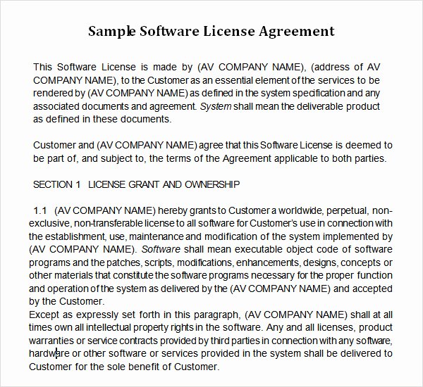 8 Sample Useful software License Agreement Templates