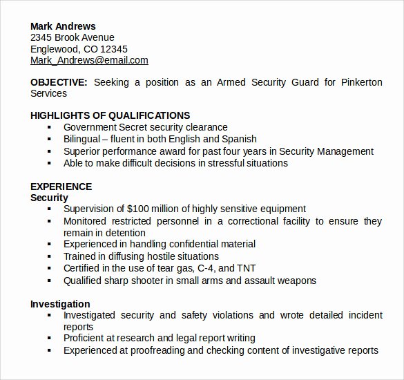 8 Security Guard Resume Templates to Download