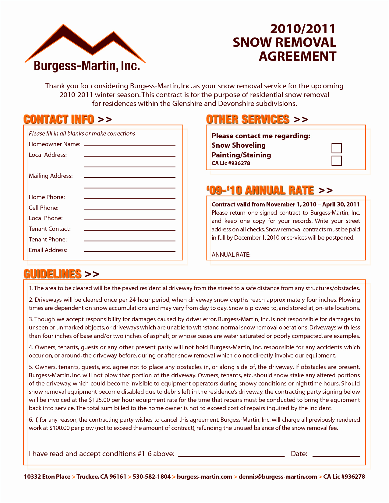 8 Snow Removal Contract Template