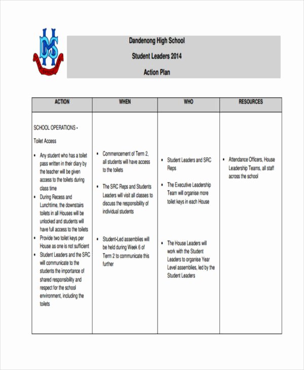 8 Student Action Plan Templates Free Sample Example