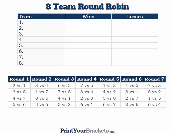 print your bracket 10 team round robin