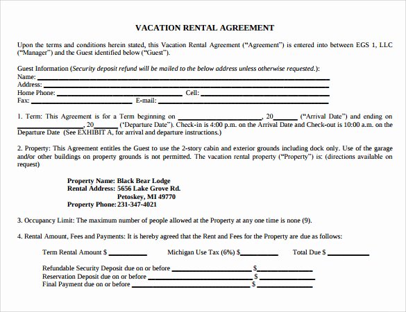 8 Vacation Rental Agreement Templates
