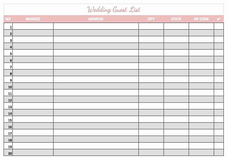 8 Wedding Guest List Templates Word Excel Pdf formats