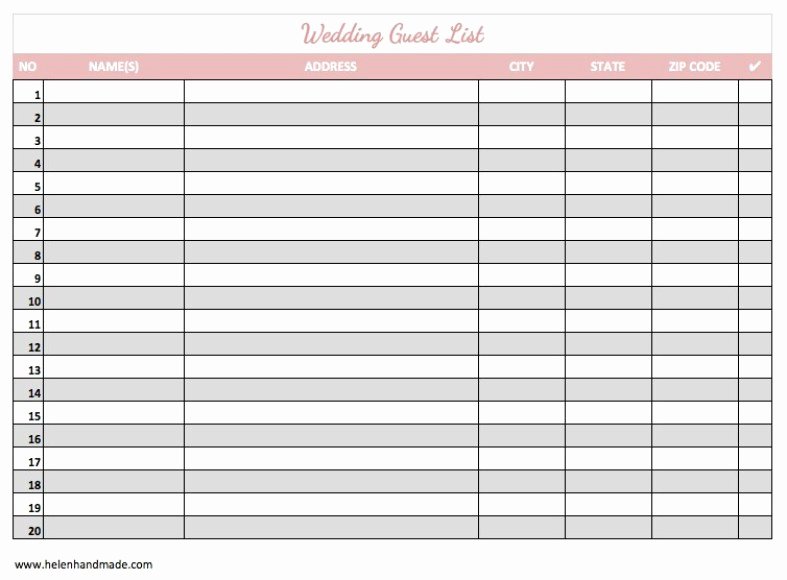 8 Wedding Guest List Templates Word Excel Pdf formats