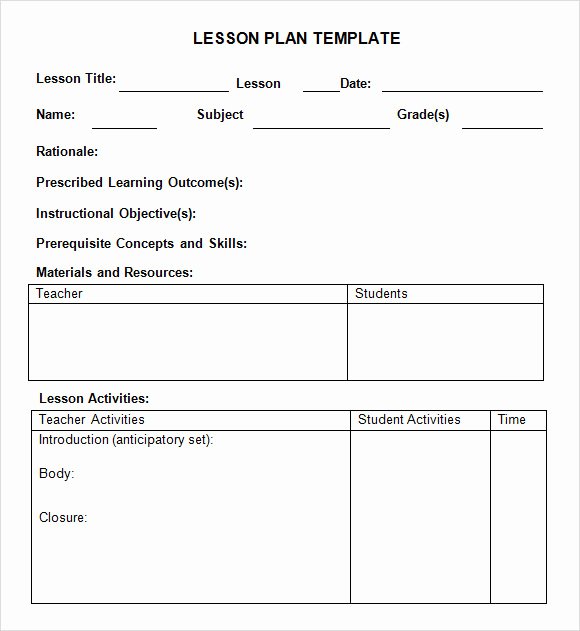 8 Weekly Lesson Plan Samples