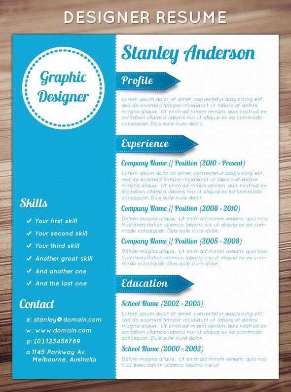 graphic arts resume design