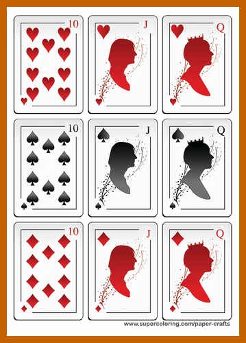 9 10 playing card templates