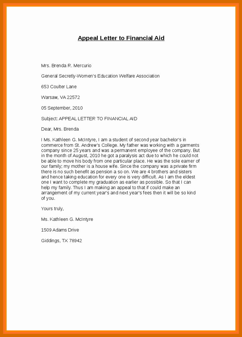 Sap Appeal Letter Template