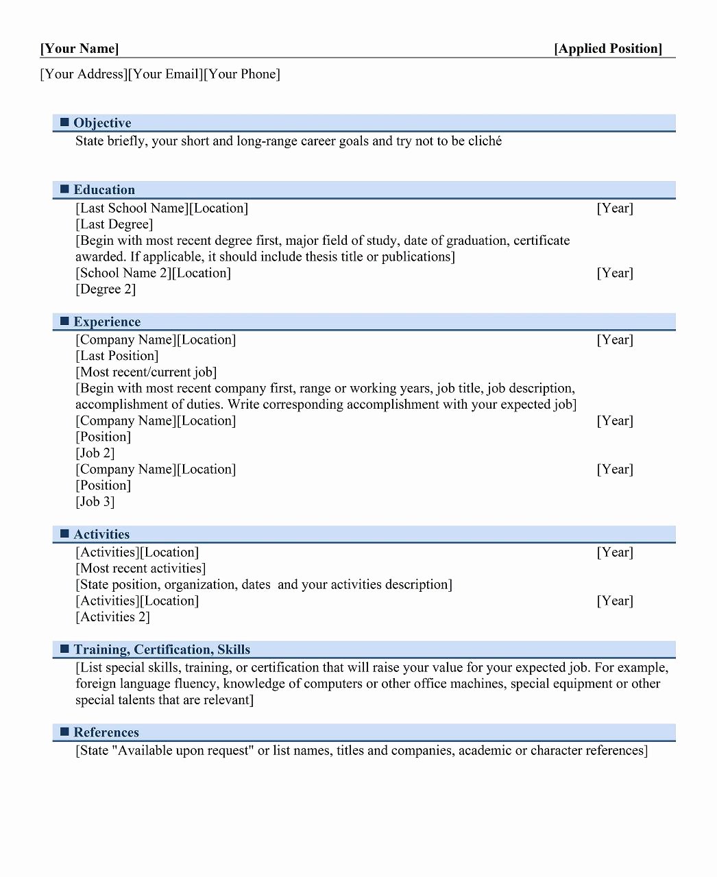 9 Best Different Types Of Resumes formats Sample