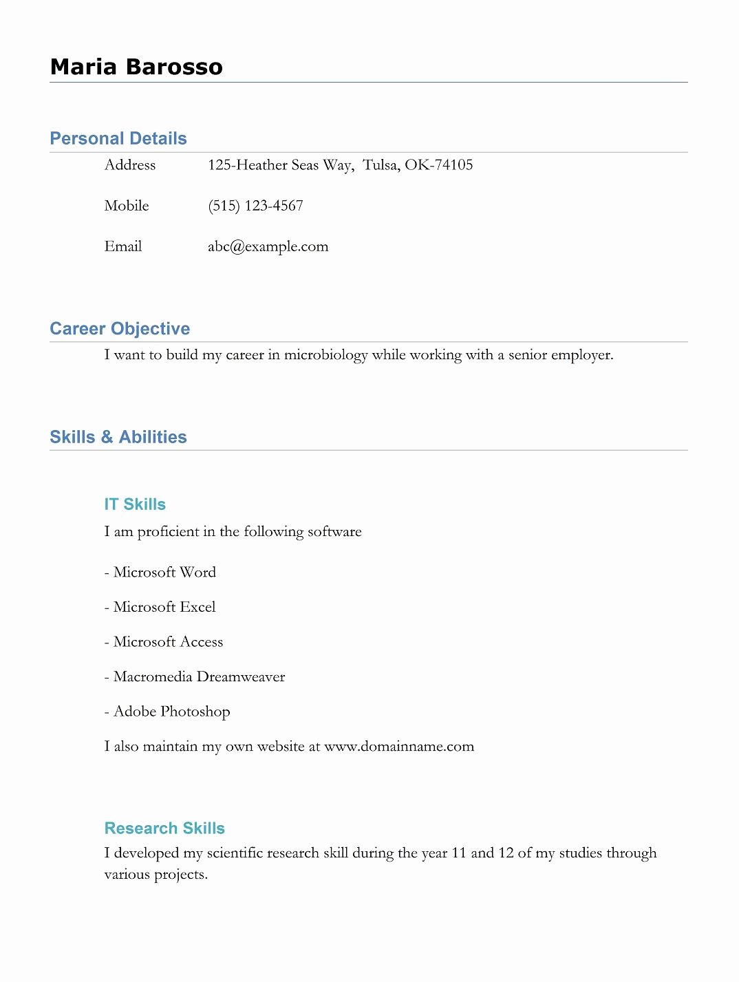 9 Best Different Types Of Resumes formats Sample