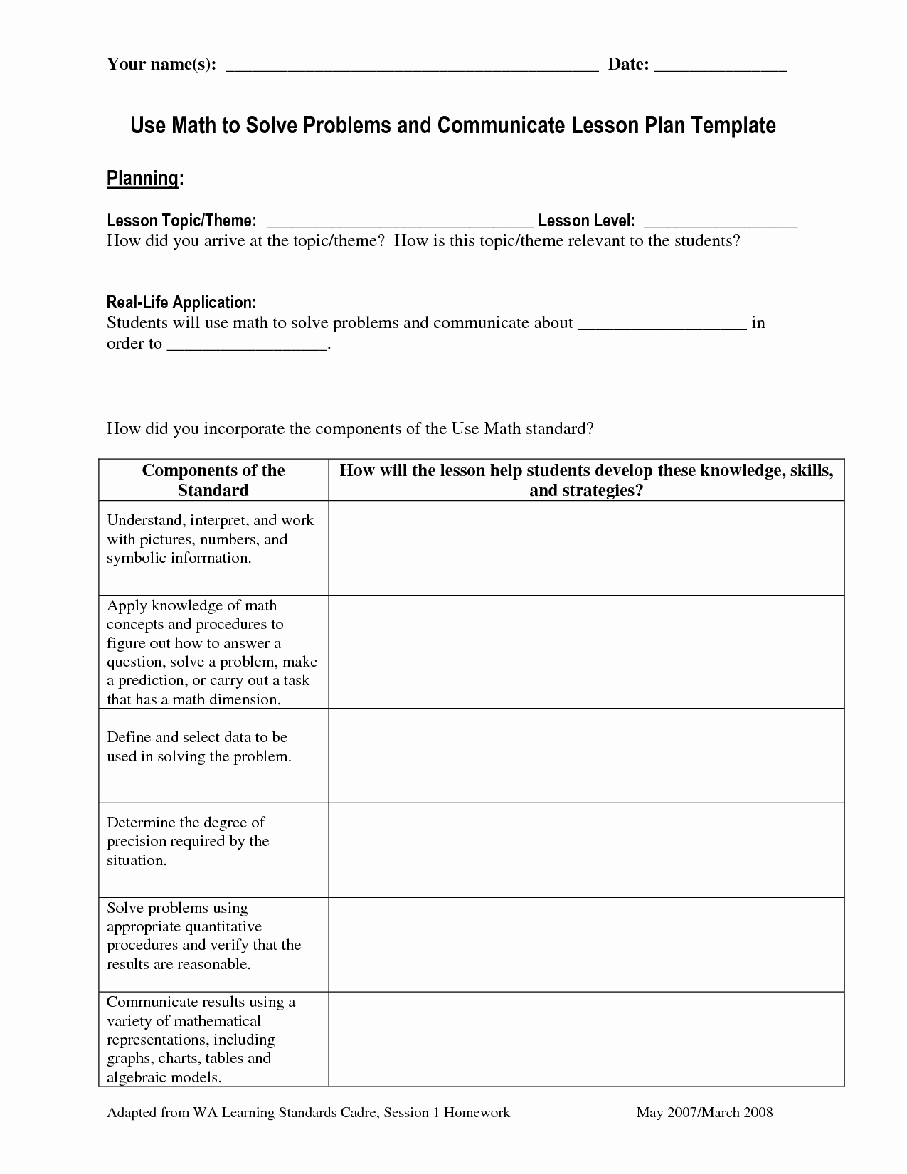9 Best Of Elementary Math Lesson Plan Template