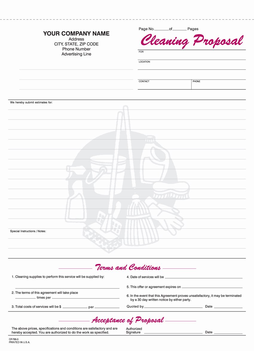 post free printable cleaning business forms