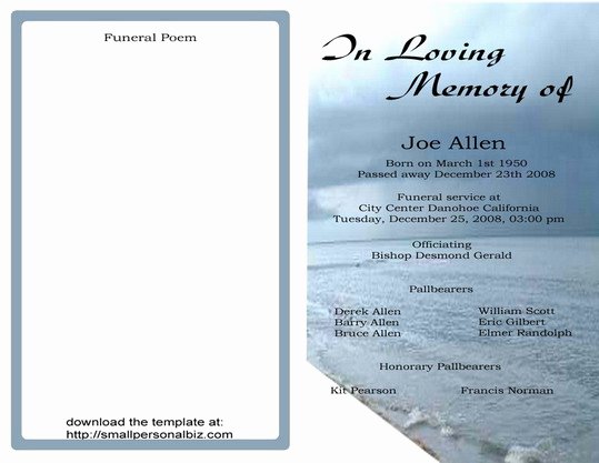 9 Best Of Free Printable Funeral Programs Elegant
