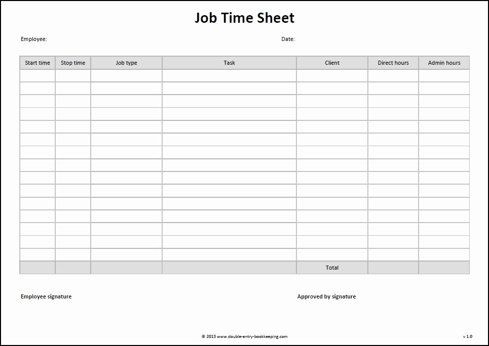 9 Best Of Free Printable Time Sheets Templates