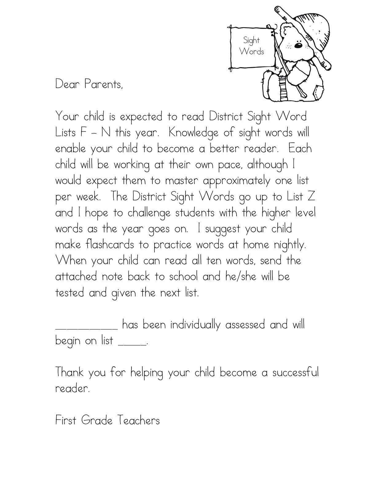 9 Best Of Kindergarten Wel E Letter Template