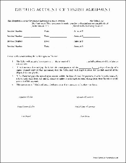 post payment settlement agreement template