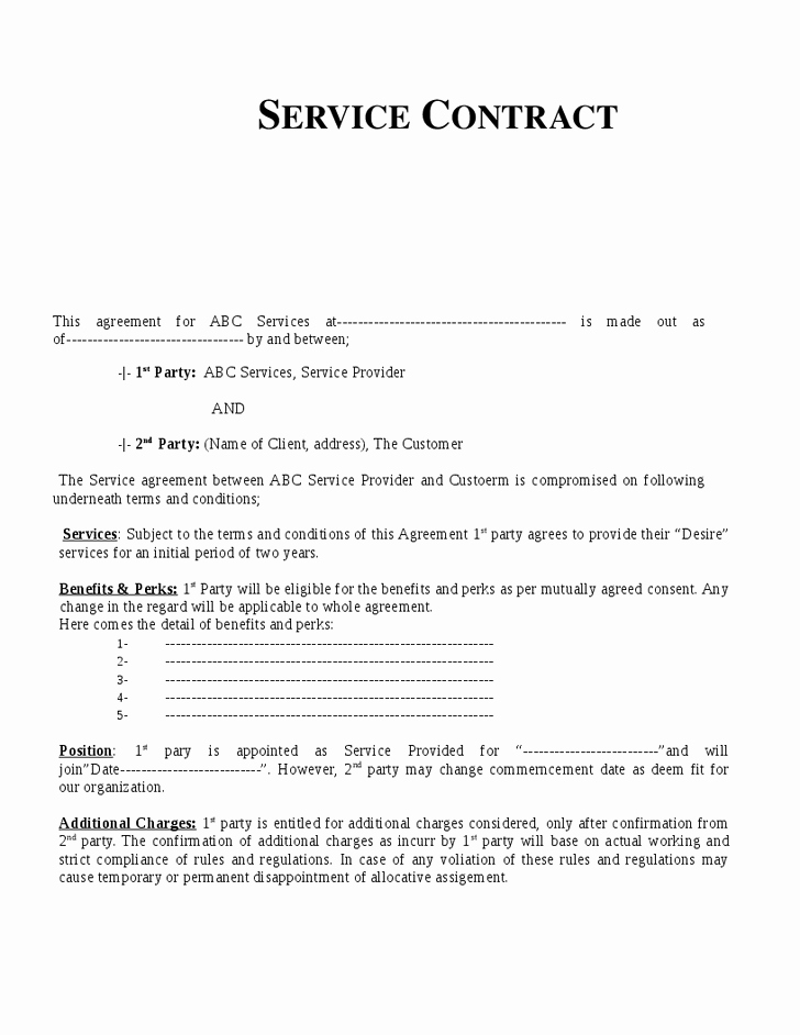 9 Best Of Simple Service Agreement Template