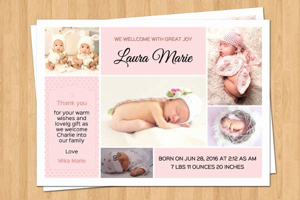9 Birth Announcement Templates Printable Psd Ai format