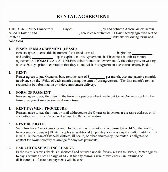 9 Blank Rental Agreements to Download for Free