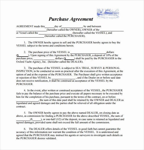 9 Boat Purchase Agreement Templates