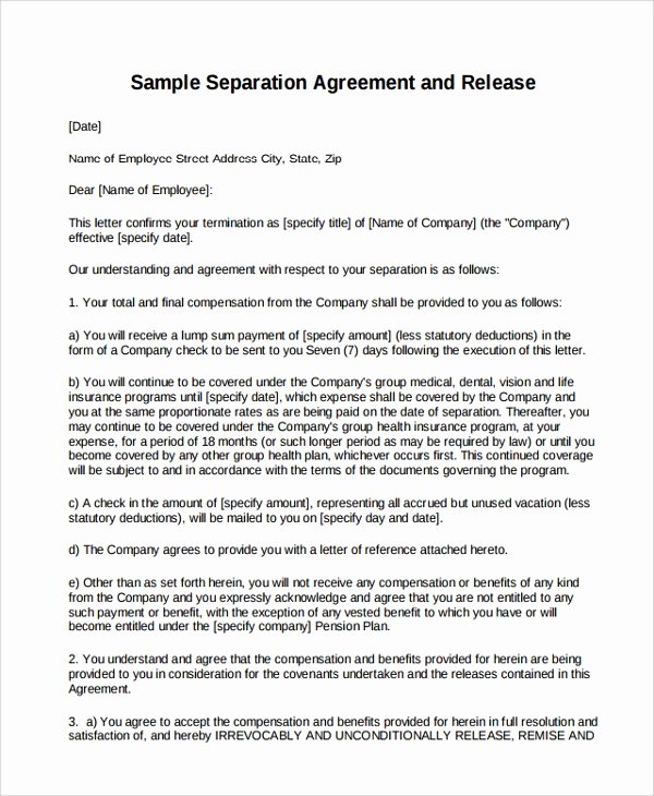 9 Business Separation Agreement Templates