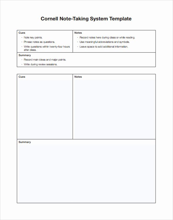9 Cornell Note Taking Templates