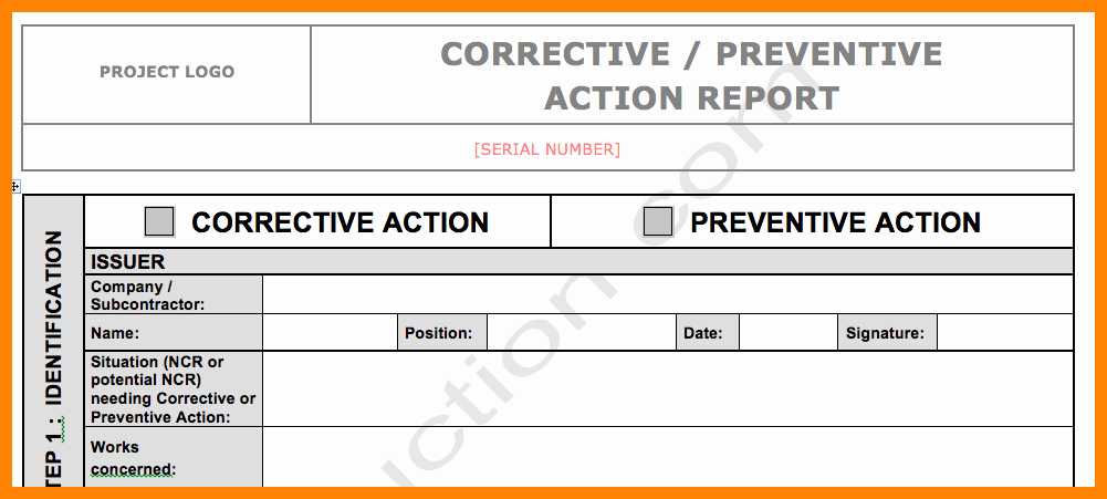 9 Corrective Action Report Template