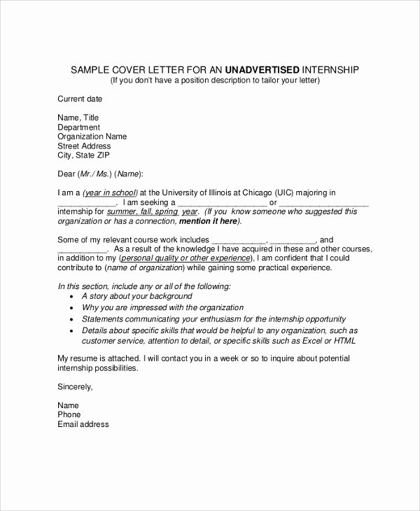 9 Cover Letter for Internship Samples