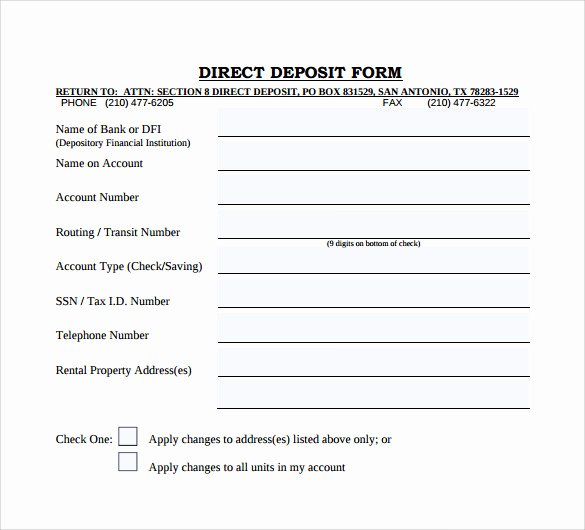 9 Direct Deposit form Download for Free