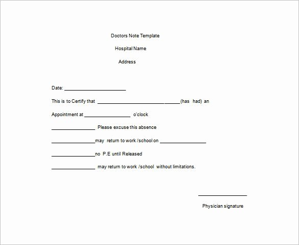 9 Doctor Note Templates for Work Pdf Doc