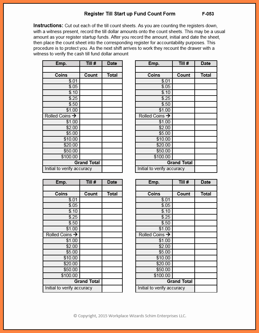 9 End Of Day Cash Register Report Template
