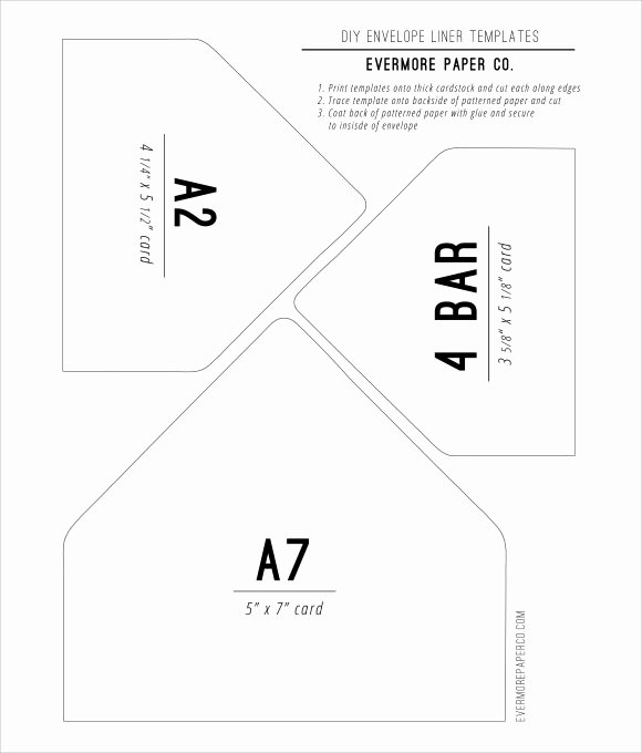 envelope liner template