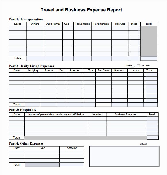 business expenses report template