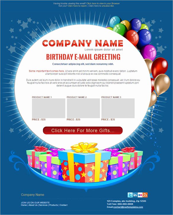 9 Happy Birthday Email Templates HTML Psd