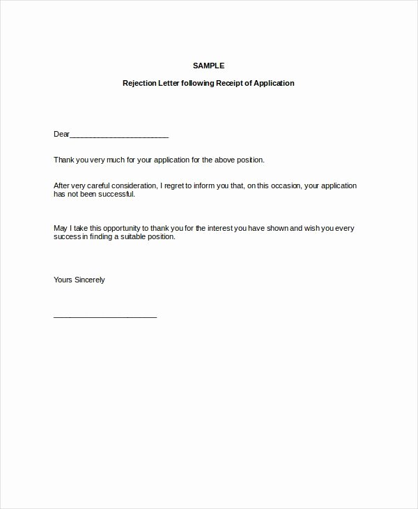 9 Job Rejection Letters Free Sample Example format