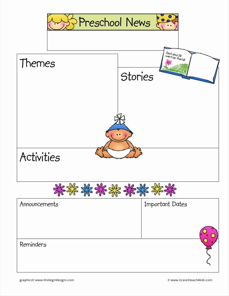 kindergarten newsletter templates