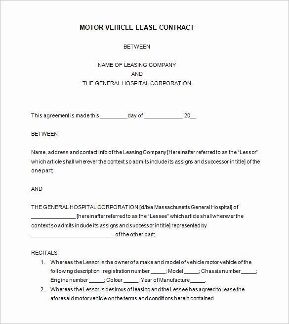 9 Lease Contract Templates – Free Word Pdf Documents