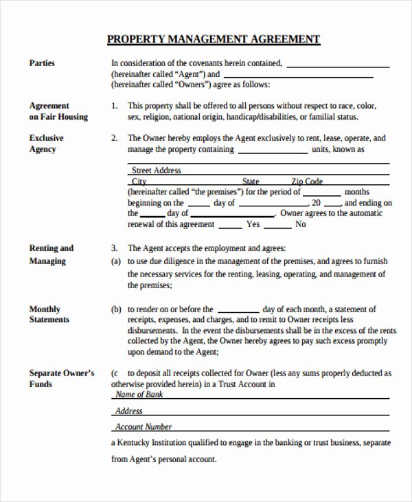 9 Management Agreement Templates Free Sample Example