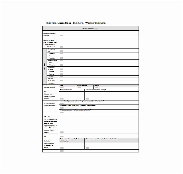 9 Mon Core Lesson Plan Template Pdf Doc