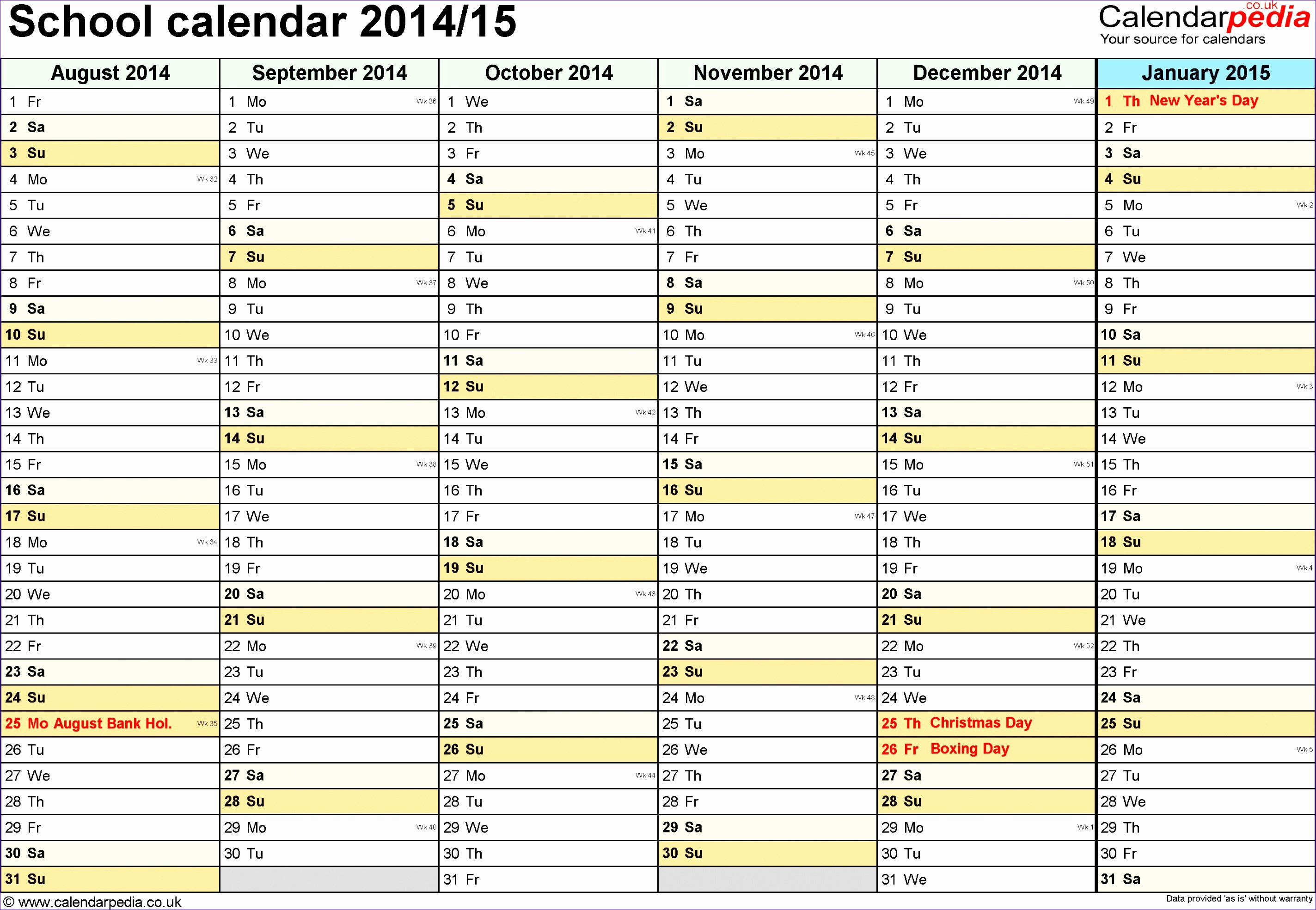 9 Ms Excel Calendar Template 2014 Exceltemplates