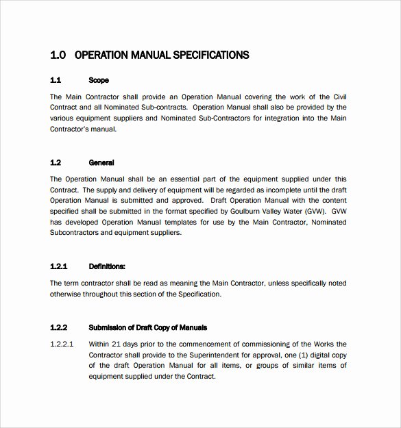 9 Operations Manual Samples